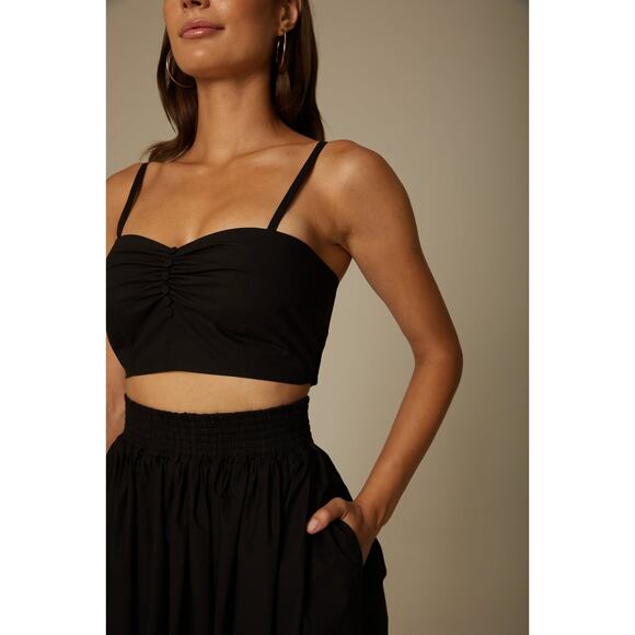 Santicler Daria Cropped Bralette Top in Black 0 XS - Picture 2 of 5